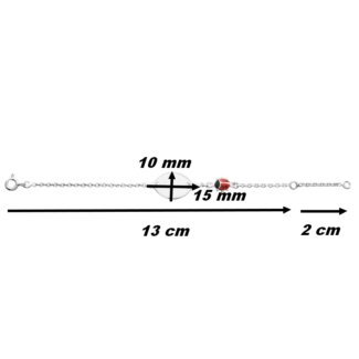 Gourmette Coccinelle Enfant Argent 925/1000 ROBBEZ MASSON, dimensions