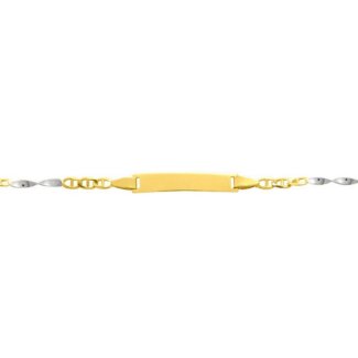 Gourmette Enfant bicolore Or jaune et blanc 750/1000 ROBBEZ MASSON