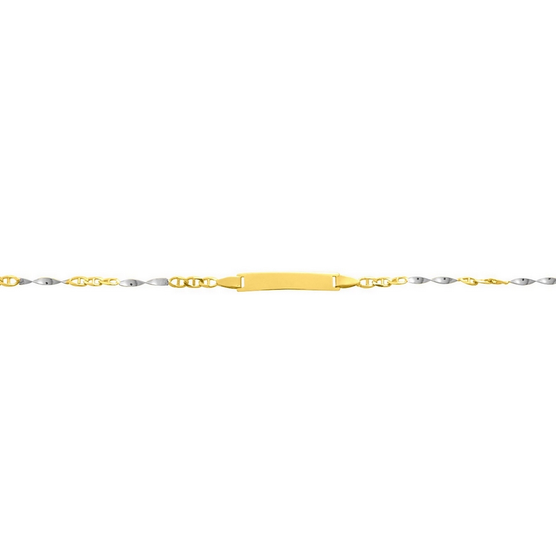 gourmette-enfant-or-blanc-jaune-750-robbez-masson-503-3GBBR-entier Gourmette Enfant bicolore Or jaune et blanc 750/1000 ROBBEZ MASSON, entier