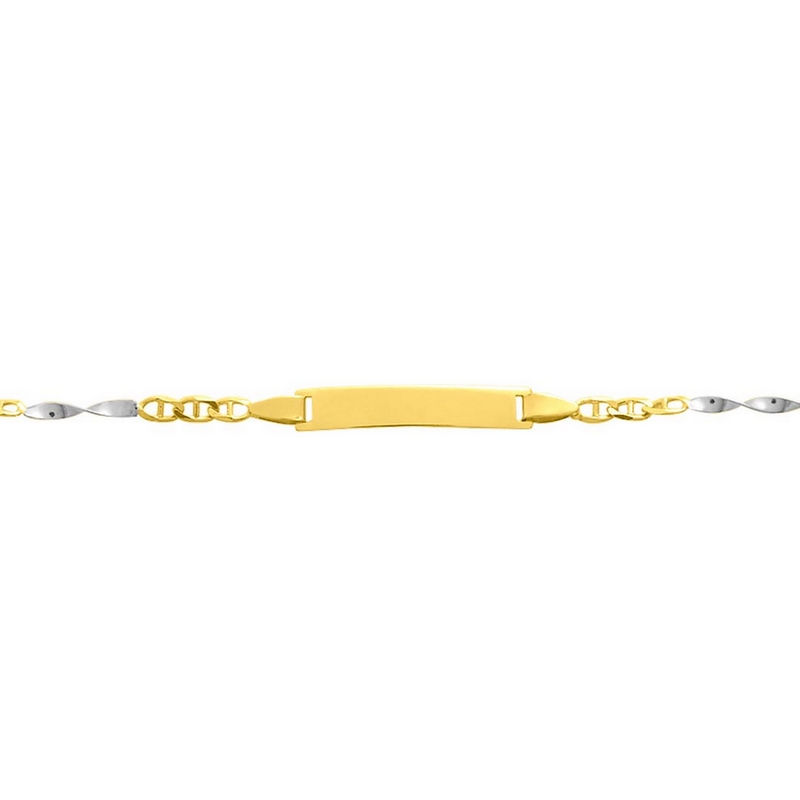 gourmette-enfant-or-blanc-jaune-750-robbez-masson-503-3GBBR Gourmette Enfant bicolore Or jaune et blanc 750/1000 ROBBEZ MASSON