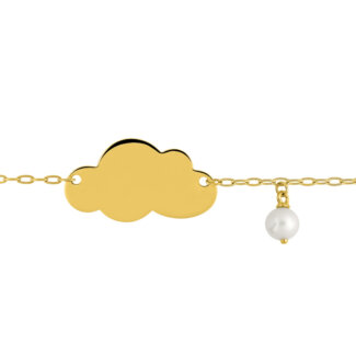 Gourmette Nuage Enfant Or jaune 750/1000 et Perle de culture ROBBEZ MASSON