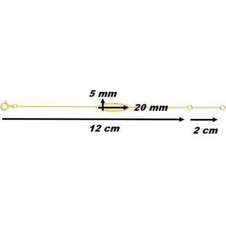 Gourmette ovale Enfant Or jaune 750/1000 ROBBEZ MASSON, dimensions