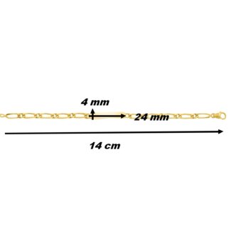 Gourmette maille alternée Enfant Or jaune 750/1000 ROBBEZ MASSON, dimensions