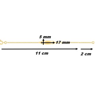 Gourmette maille marine Enfant Or jaune 750/1000 ROBBEZ MASSON, dimensions