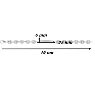 Gourmette grain de café Argent 925/1000 ROBBEZ MASSON, dimensions