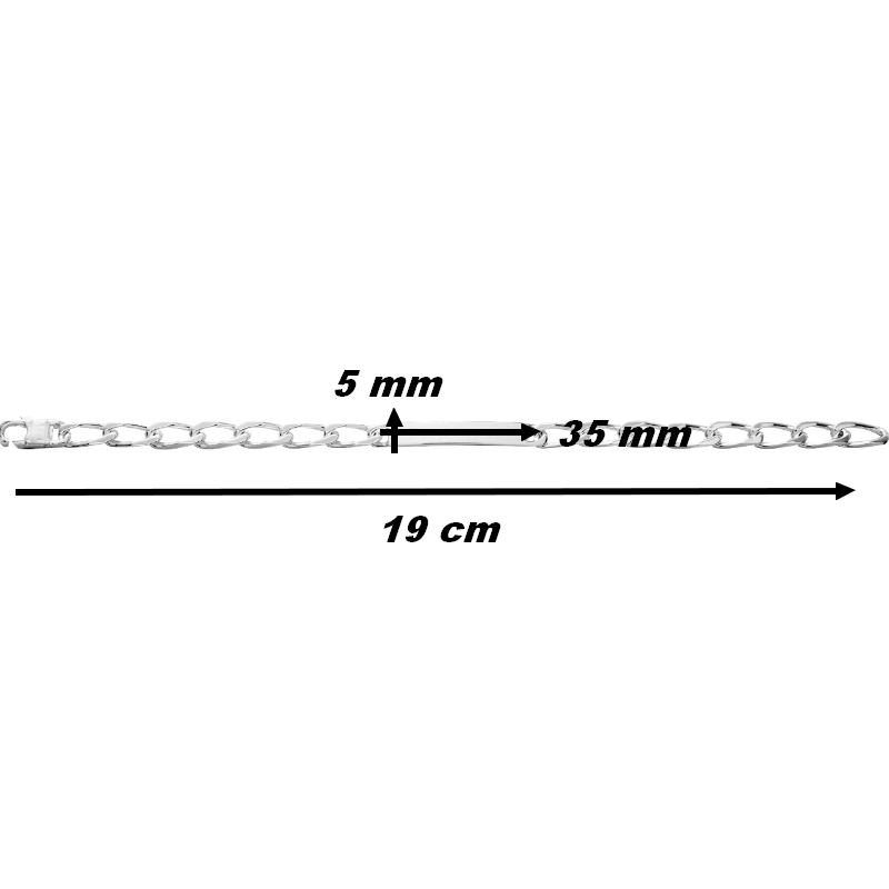 Gourmette maille cheval alternée Argent 925/1000 ROBBEZ MASSON, dimensions