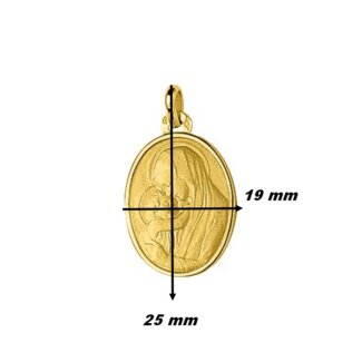 Médaille Vierge à l’Enfant Or Jaune 750/1000 ROBBEZ MASSON, dimensions