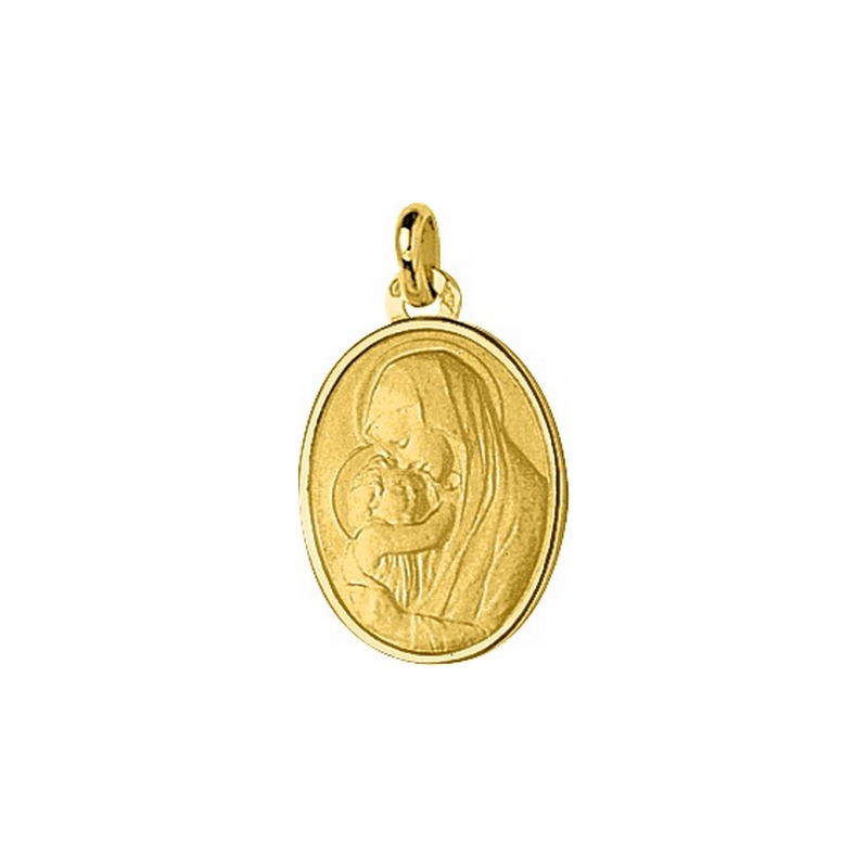 Médaille Vierge à l’Enfant Or Jaune 750/1000 ROBBEZ MASSON