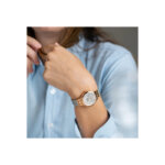 Montre Skeleton Automatique Femme FESTINA Acier inoxydable rose et gris F20581/1 portée