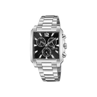 Montre carrée cadran noir Homme Acier inoxydable LOTUS 18850/4