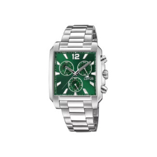 Montre carrée cadran vert Homme Acier inoxydable LOTUS 18850/3