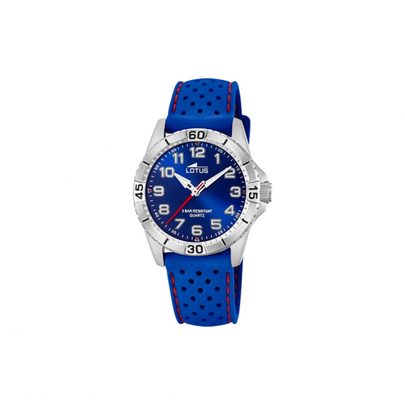 montre-enfant-caoutchouc-bleu-lotus-18663-2 Montre Enfant Acier inoxydable et bracelet caoutchouc bleu Lotus 18663/2 avec un bracelet OFFERT
