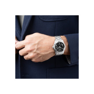 Montre cadran noir Homme Acier inoxydable LOTUS 18854/4 portée