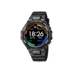 Montre Smartwatch Homme connectée Lotus caoutchouc noir Acier inoxydable, GPS 50024/4