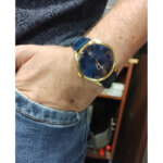 Montre Homme cuir bleu et Acier inoxydable LOTUS 18403/H portée