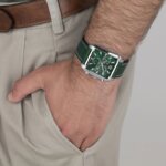 Montre carrée Homme LOTUS cuir vert 18851/3 portée