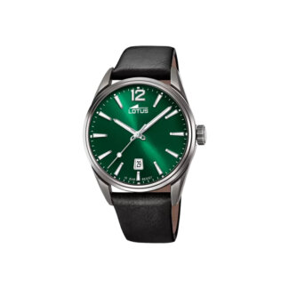 Montre Homme cadran vert, cuir marron foncé et Acier inoxydable LOTUS 18685/4