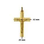 Pendentif Croix Christ Or jaune 750/1000 ROBBEZ MASSON, dimensions
