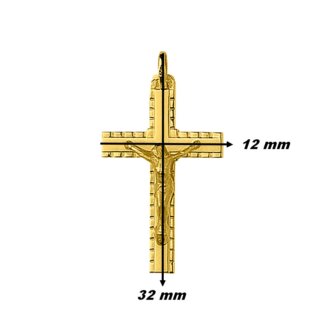 Pendentif Croix Christ Or jaune 750/1000 ROBBEZ MASSON, dimensions