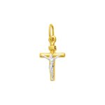 Pendentif Croix Christ Or jaune et blanc 750/1000 ROBBEZ MASSON