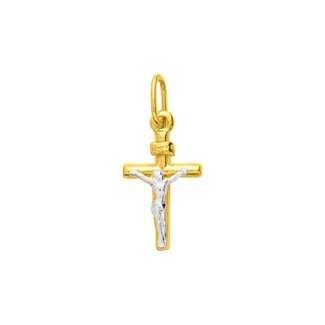 Pendentif Croix Christ Or jaune et blanc 750/1000 ROBBEZ MASSON