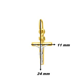 Pendentif Croix Christ Or jaune et blanc 750/1000 ROBBEZ MASSON, dimensions