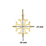Pendentif Croix Occitane Or jaune 750/1000 ROBBEZ MASSON, dimensions