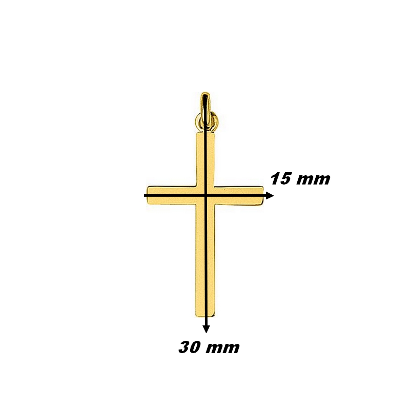 Pendentif Croix Or jaune 750/1000 ROBBEZ MASSON, dimensions