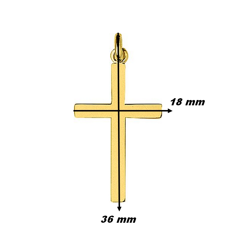 Pendentif Croix Or jaune 750/1000 ROBBEZ MASSON, dimensions