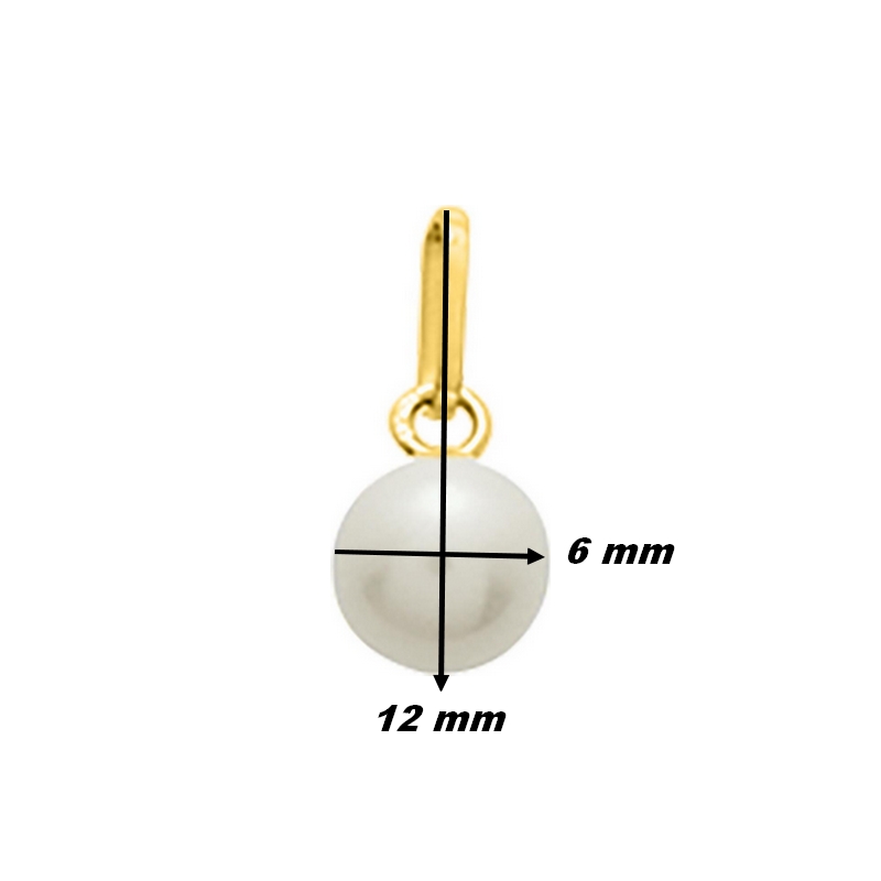 Pendentif Femme Or jaune 750/1000 et Perle de culture ROBBEZ MASSON, dimensions