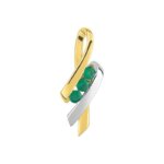 Pendentif Femme Or jaune et blanc 750/1000 et Emeraudes ROBBEZ MASSON