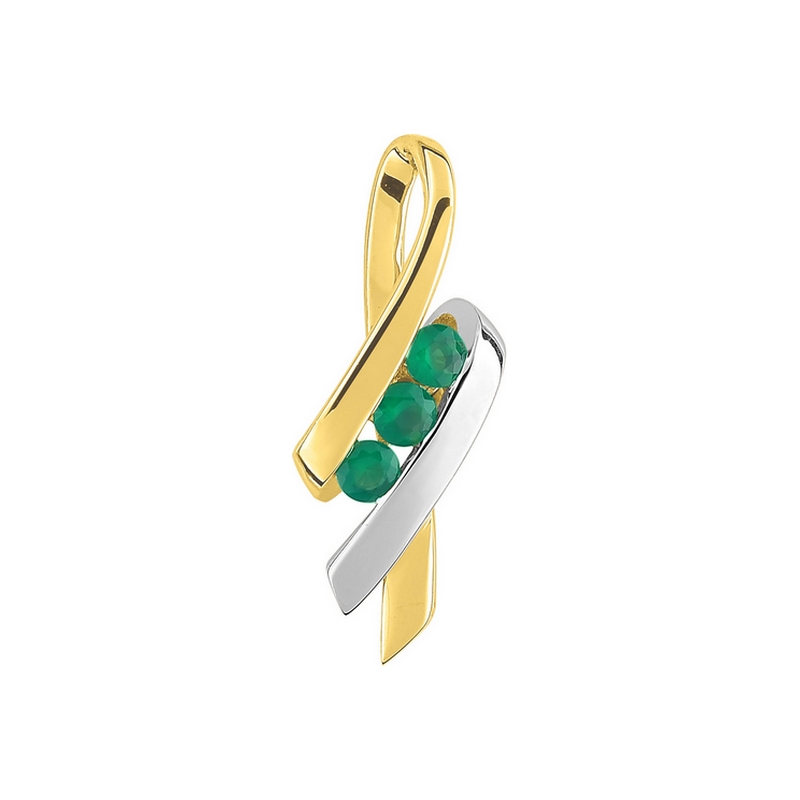 pendentif-femme-or-jaune-blanc-750-emeraudes-robbez-masson-GE113BE Pendentif Femme Or jaune et blanc 750/1000 et Emeraudes ROBBEZ MASSON