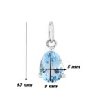 Pendentif goutte Femme Or blanc 750/1000 et Topaze ROBBEZ MASSON, dimensions