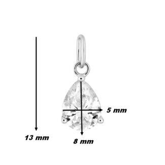 Pendentif goutte Femme Or blanc 750/1000 et Oxyde de zirconium ROBBEZ MASSON, dimensions