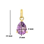 Pendentif goutte Femme Or jaune 750/1000 et Améthyste ROBBEZ MASSON, dimensions