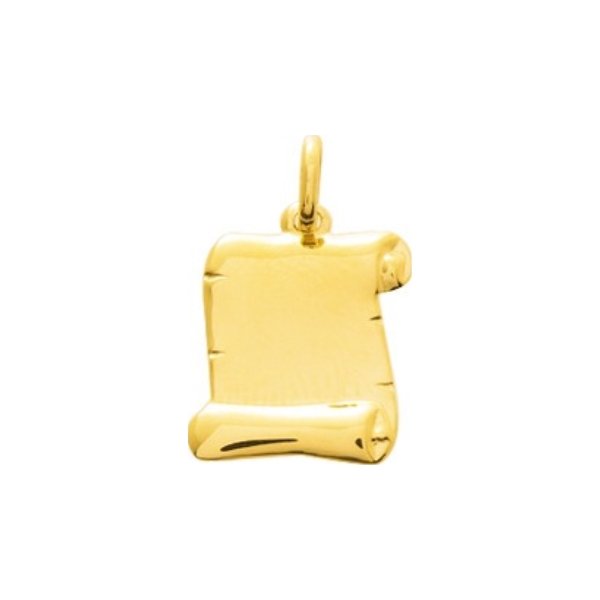 Pendentif parchemin en or jaune gravable