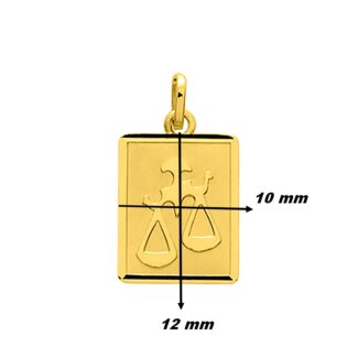 Pendentif Zodiaque Balance Or jaune 750/1000 ROBBEZ MASSON, dimensions