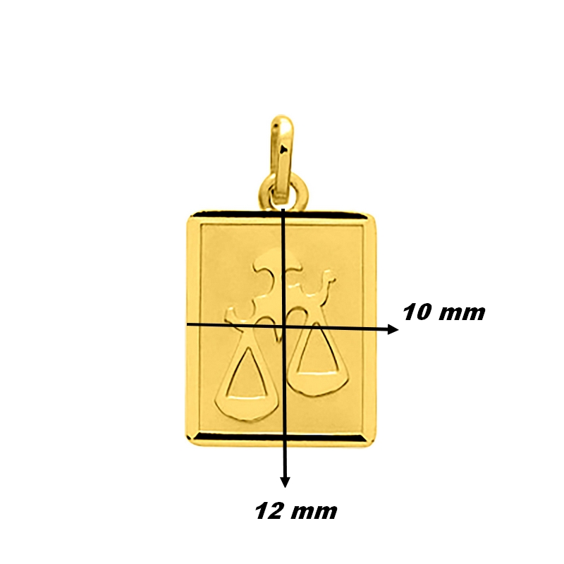 Pendentif Zodiaque Balance Or jaune 750/1000 ROBBEZ MASSON, dimensions