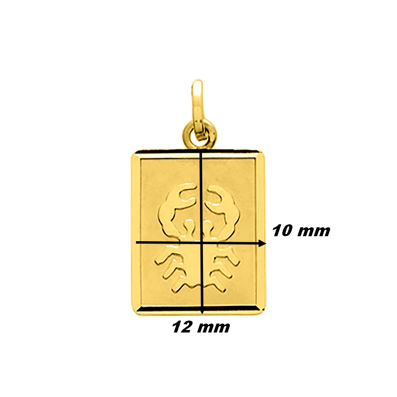 Pendentif Zodiaque Cancer Or jaune 750/1000 ROBBEZ MASSON, dimensions