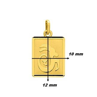 Pendentif Zodiaque Capricorne Or jaune 750/1000 ROBBEZ MASSON, dimensions