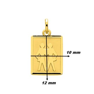 Pendentif Zodiaque Gémeaux Or jaune 750/1000 ROBBEZ MASSON, dimensions