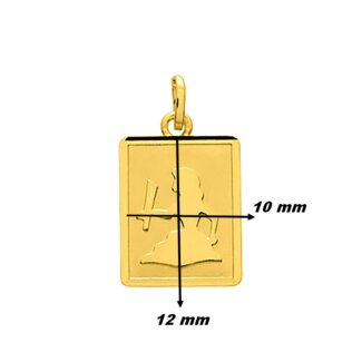 Pendentif Zodiaque Vierge Or jaune 750/1000 ROBBEZ MASSON, dimensions