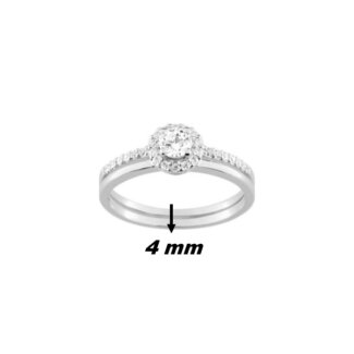 Solitaire accompagné Femme Argent 925/1000 et Oxyde de zirconium ROBBEZ MASSON, largeur