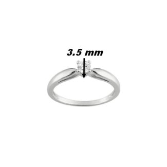 Solitaire Femme Argent 925/1000 et Oxyde de zirconium ROBBEZ MASSON, largeur