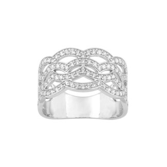Bague Femme large Or blanc 750/1000 et Diamants CHRISTIAN BERNARD