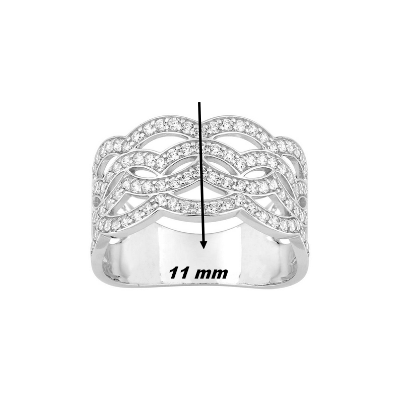 Bague-Femme-Or-blanc-750-et-diamants-CHRISTIAN-BERNARD-1-6179-21-largeur Bague Femme large Or blanc 750/1000 et Diamants CHRISTIAN BERNARD, largeur