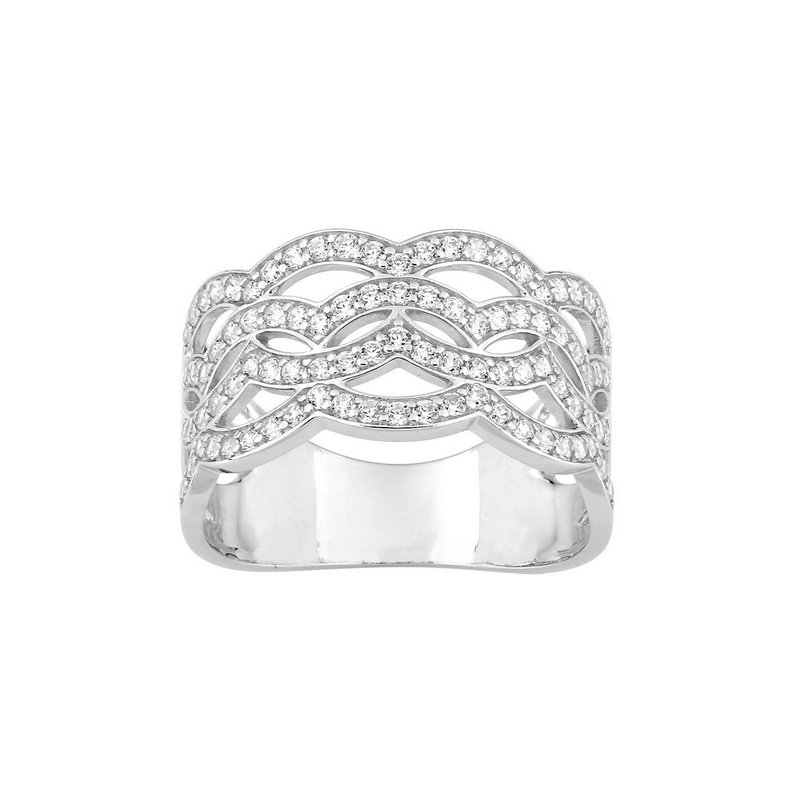 Bague-Femme-Or-blanc-750-et-diamants-CHRISTIAN-BERNARD-1-6179-21 Bague Femme large Or blanc 750/1000 et Diamants CHRISTIAN BERNARD