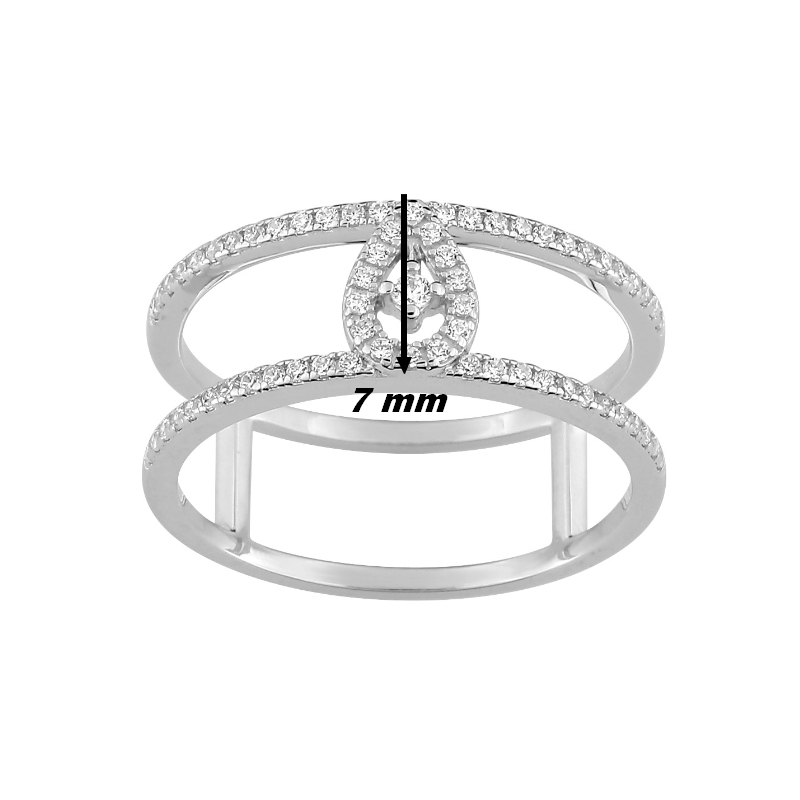 Bague-Femme-Or-blanc-double-rang-750-et-diamants-CHRISTIAN-BERNARD-1-6171-21-largeur Bague Femme double rang Or blanc 750/1000 et Diamants CHRISTIAN BERNARD, largeur