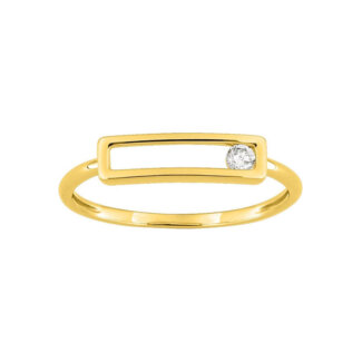 Bague Femme rectangulaire Or jaune et Diamants ROBBEZ MASSON
