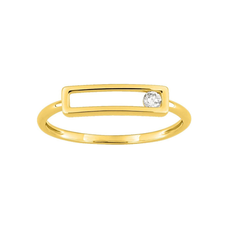 Bague-Femme-Or-jaune-750-et-Diamant-robbez-masson-1-7466-30 Bague Femme rectangulaire Or jaune et Diamants ROBBEZ MASSON